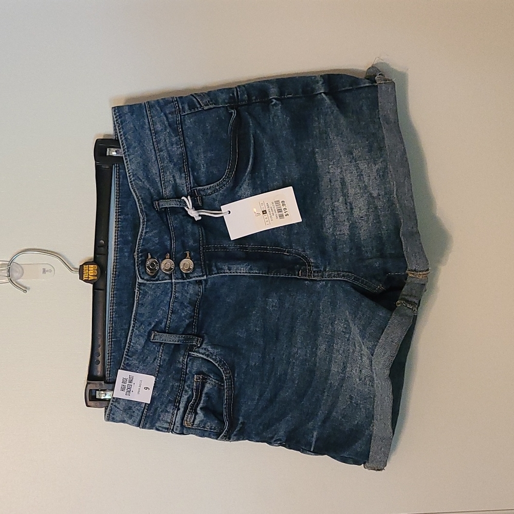 U2B Urban Basics High Rise Stacked Waist Jean Shorts